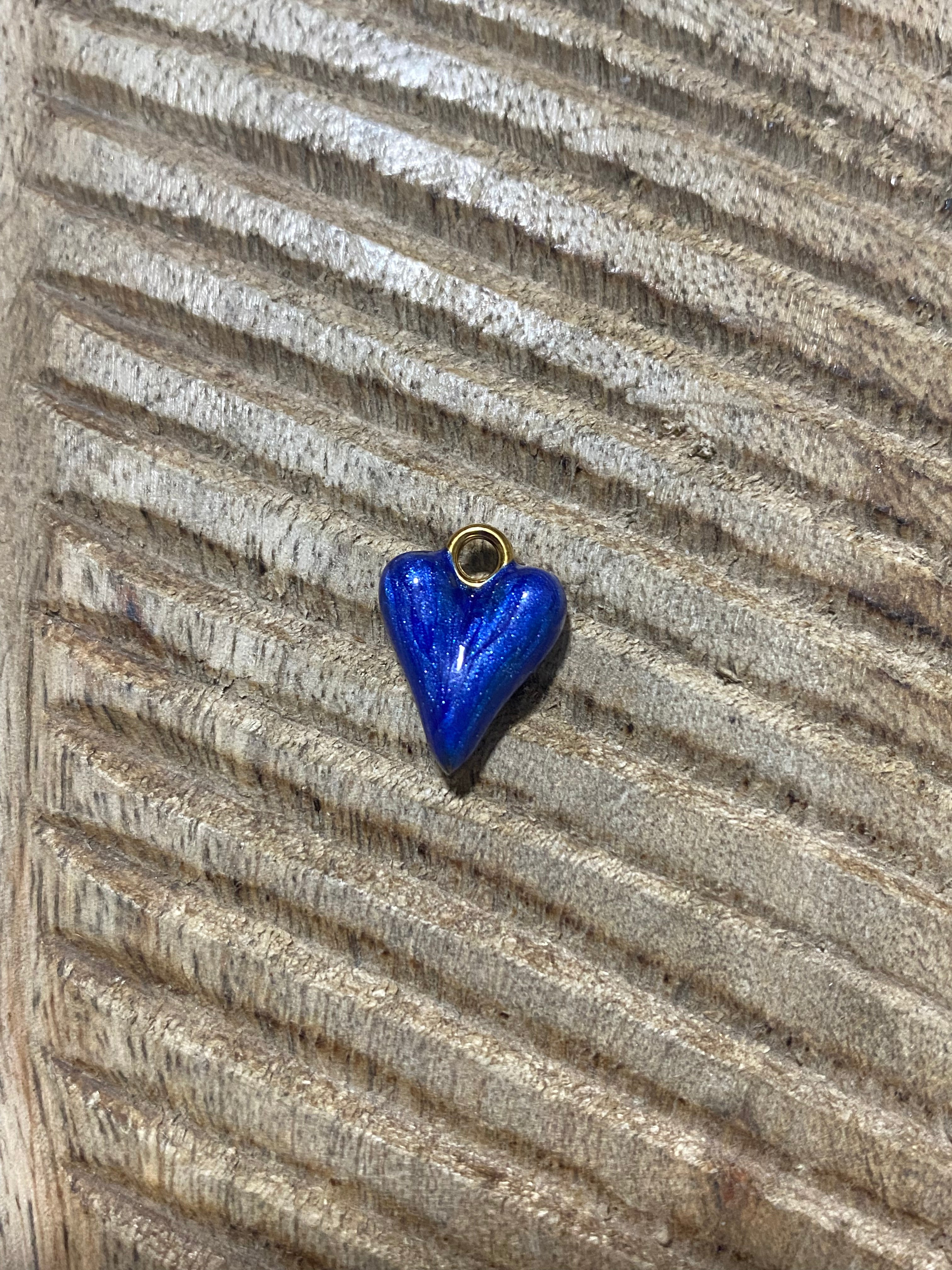 Charms Coeur bleu marine